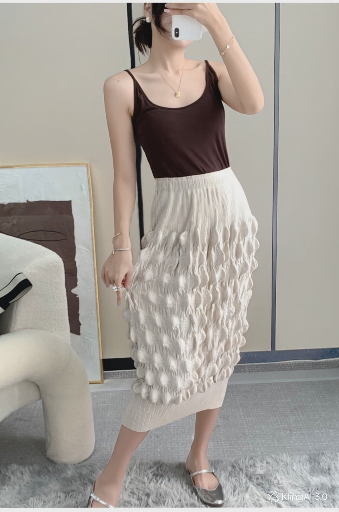 High Waist Pleated Skirt